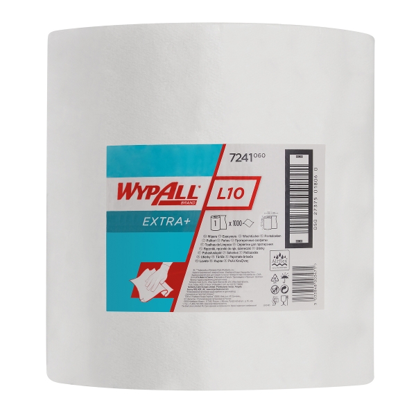 Бумажный протирочный материал WYPALL L10 EXTRA, в рулоне, белый