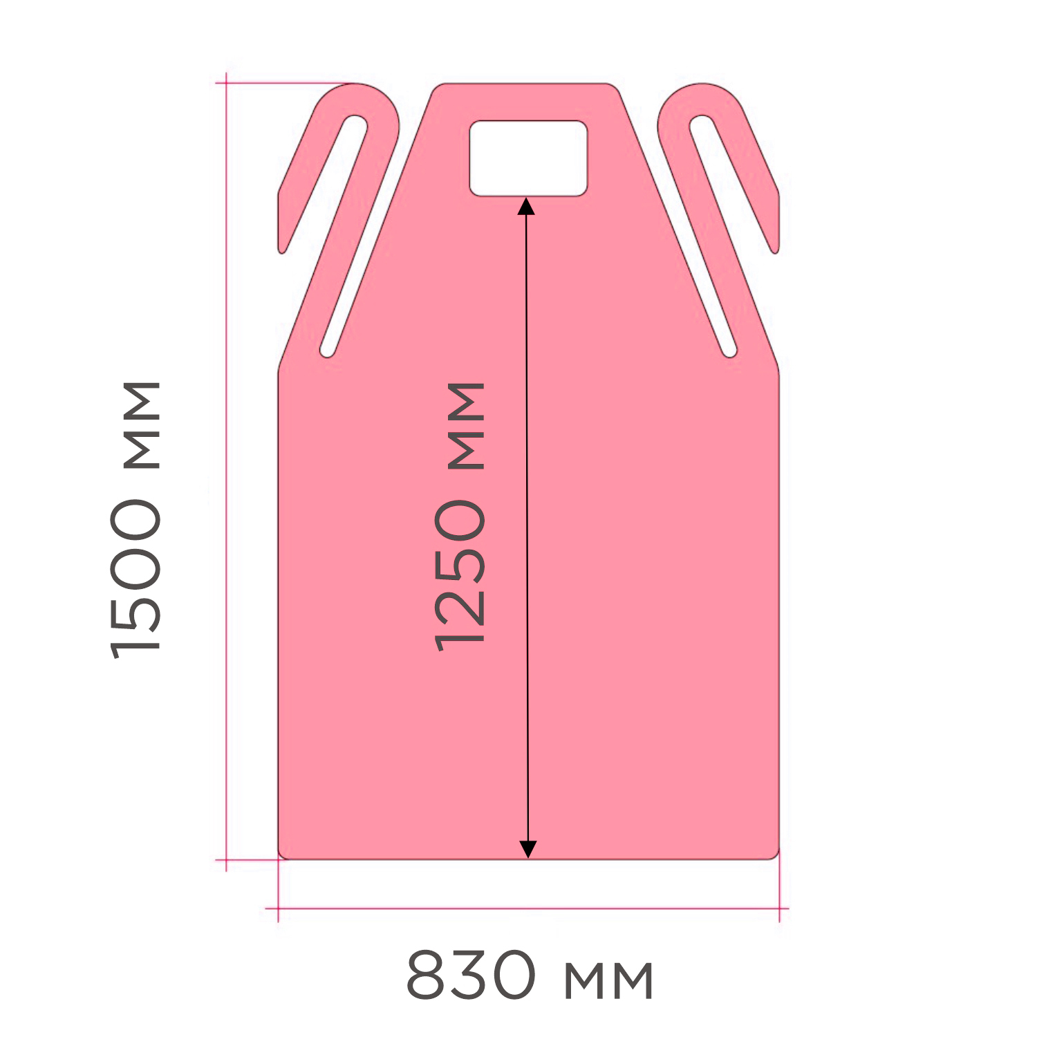Фартук HACCPER Evatex 1500х830 мм, 100 мкм, красный