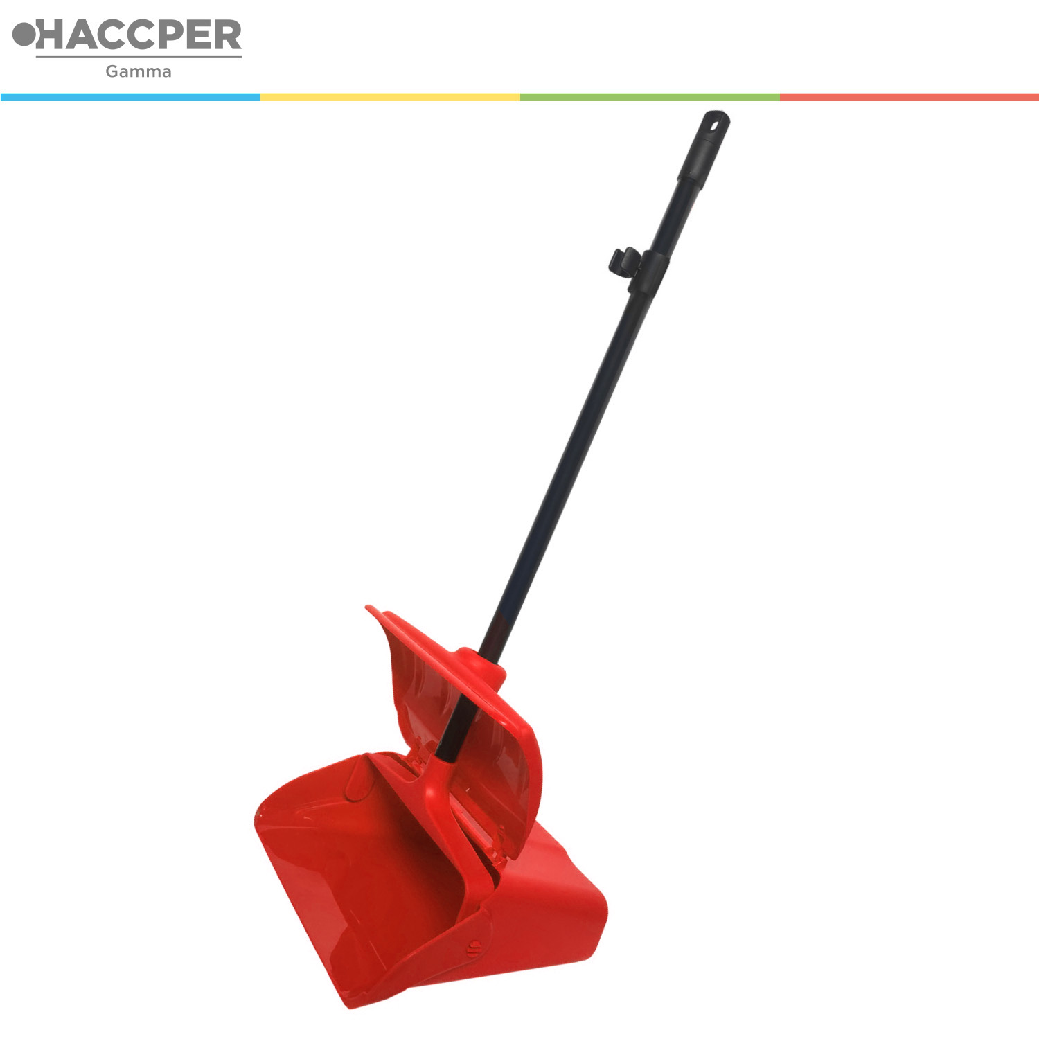 Совок-ловушка HACCPER с крышкой и фиксатором щетки, красный