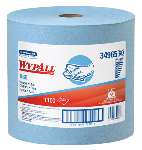 Протирочный нетканый материал WYPALL X60, в рулоне, синий