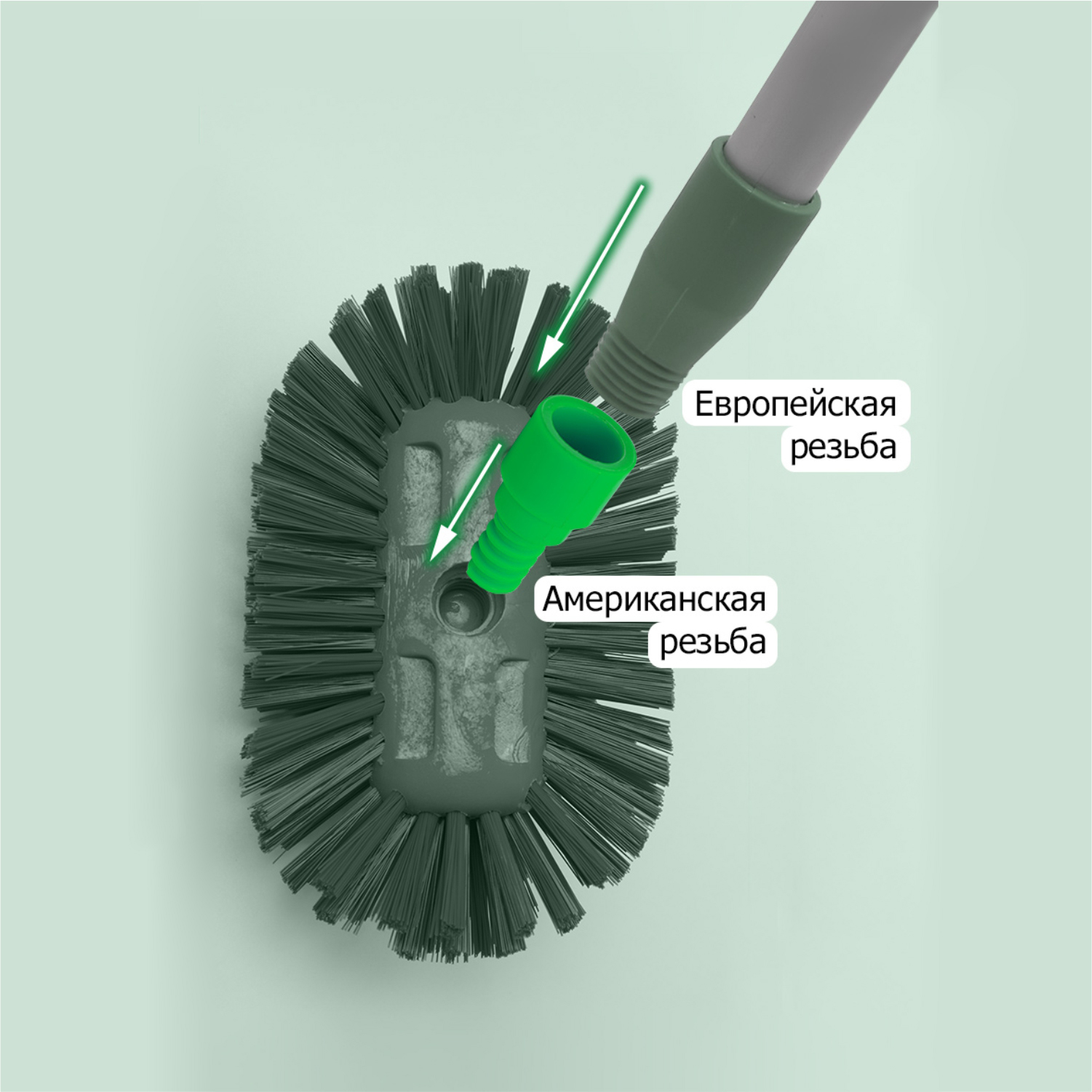 Переходник для рукояток HACCPER Европа-Америка, зеленый