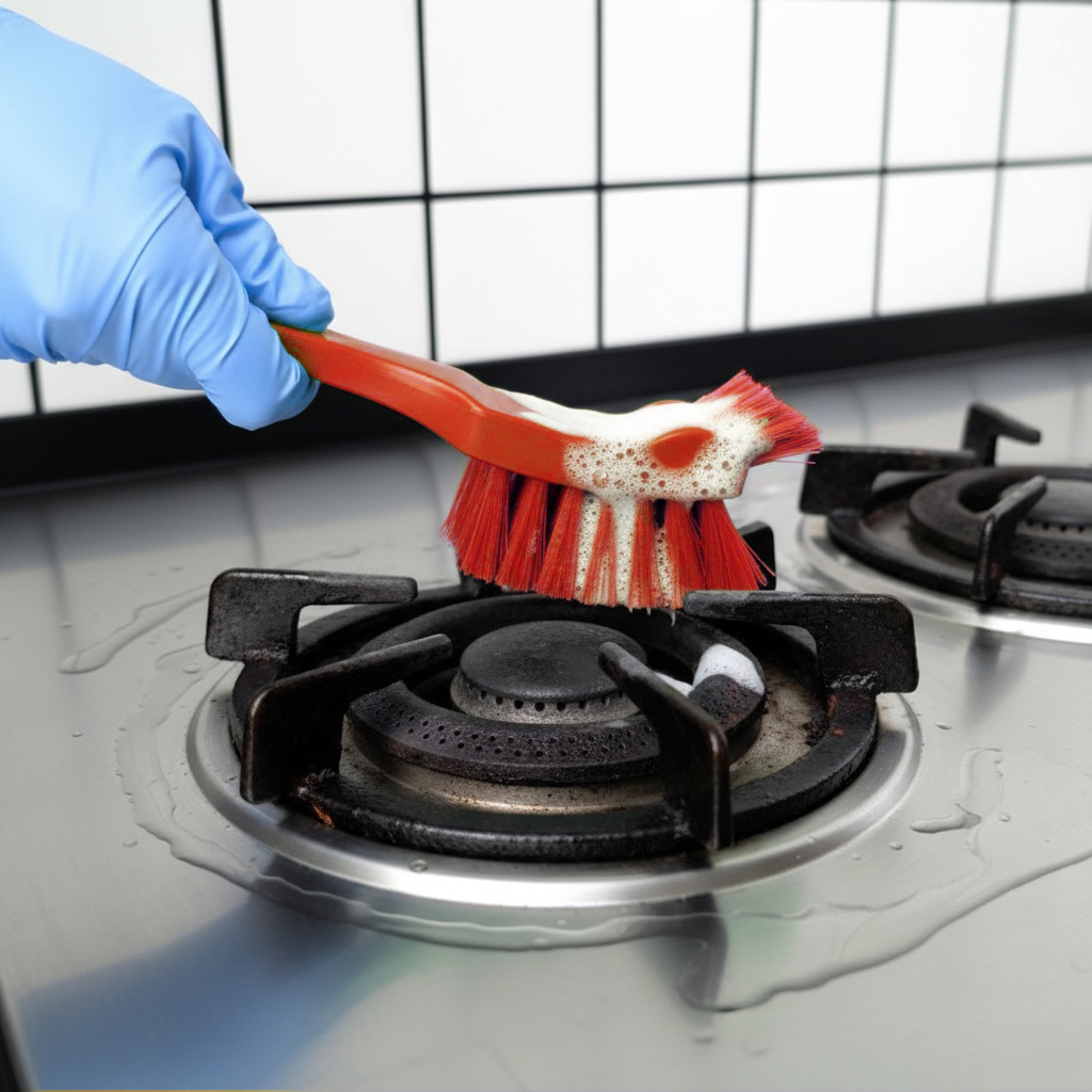 Щетка CONTROL POINT для мытья рабочих поверхностей 185 мм, красная 