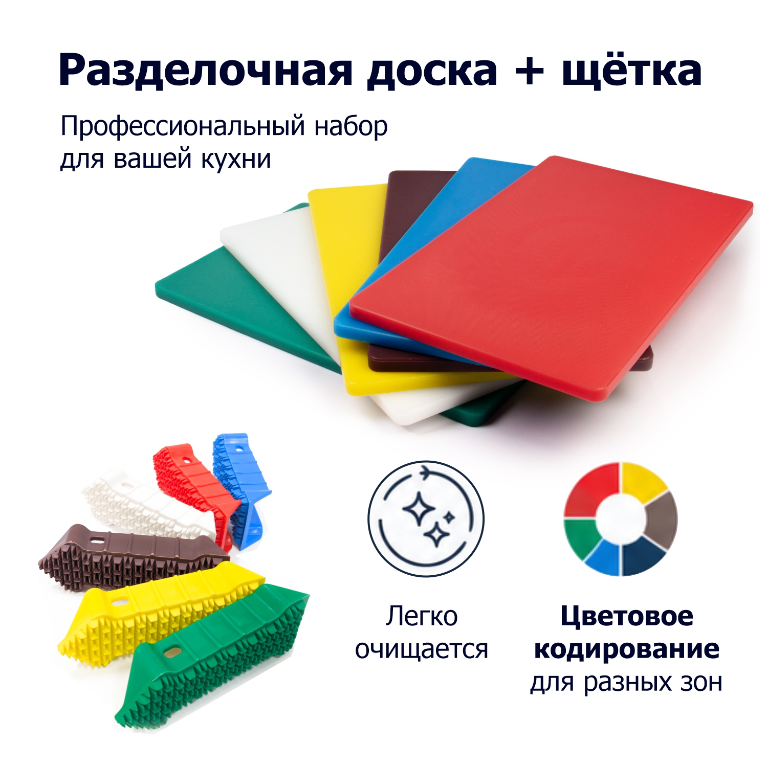 Профессиональный набор HACCPER Gastra (разделочная доска и щетка), синий