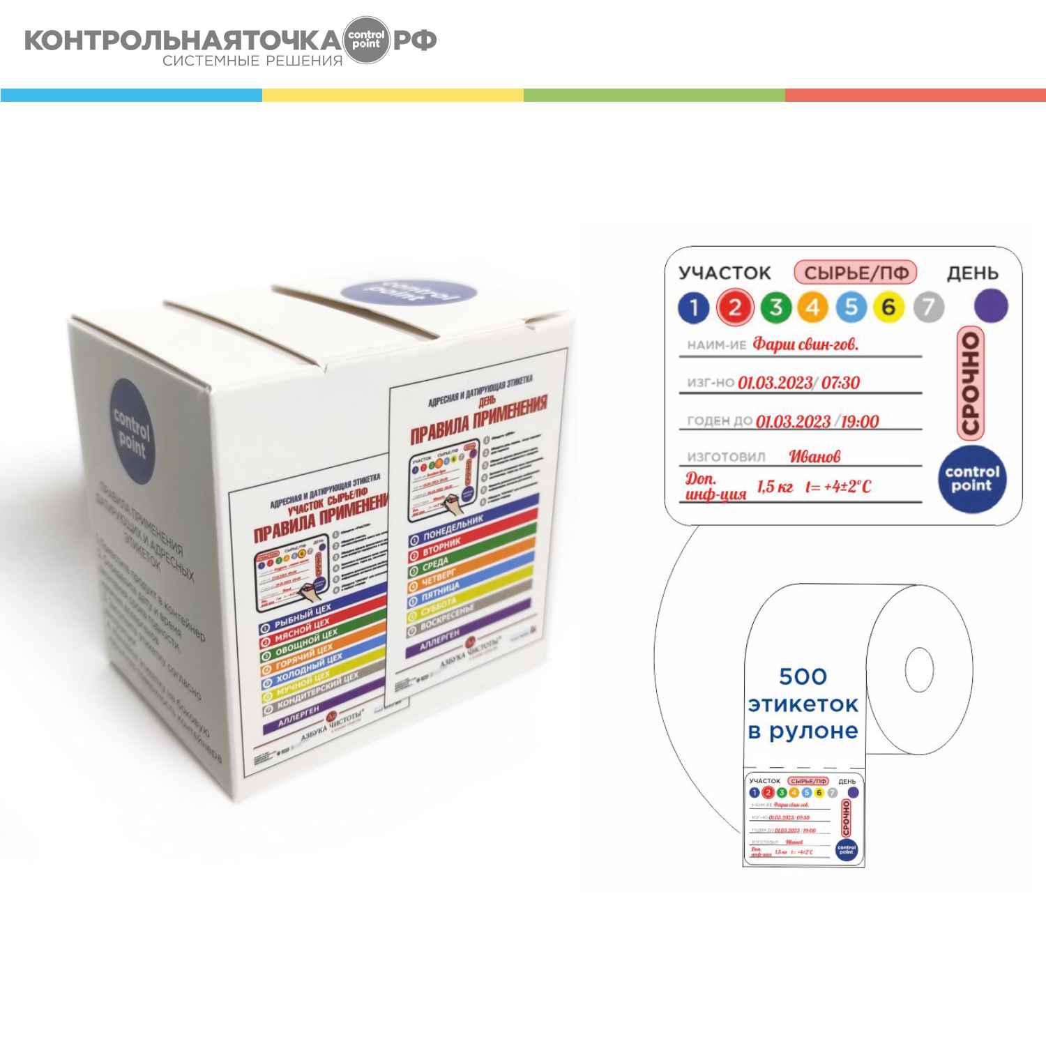 Адресная и датирующая этикетка Control Point 