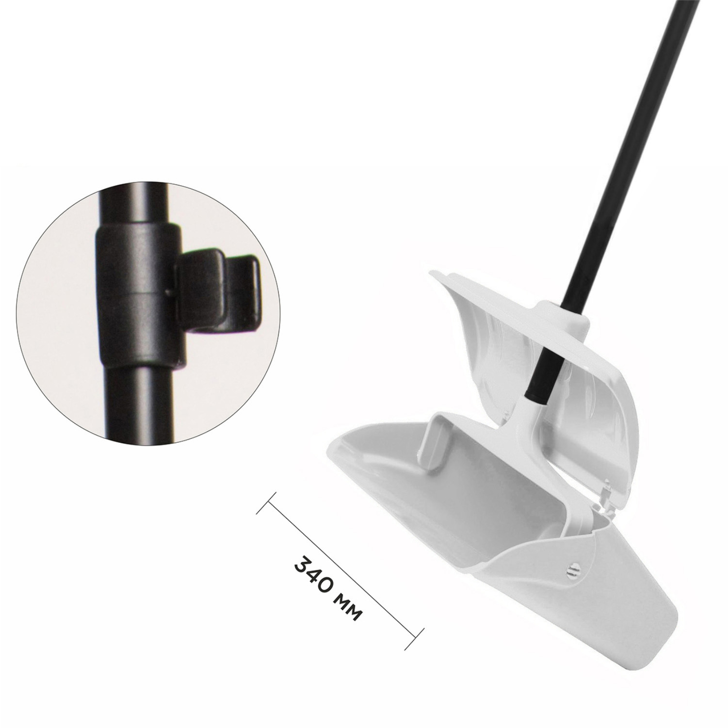 Совок-ловушка HACCPER с крышкой и фиксатором щетки, белый