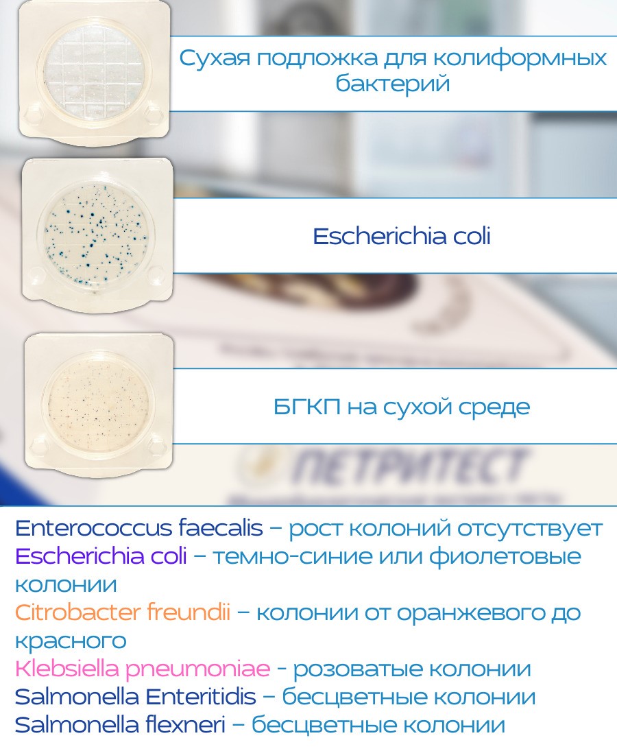 Петритест сухой на колиформные бактерии (БГКП), 10 тестов