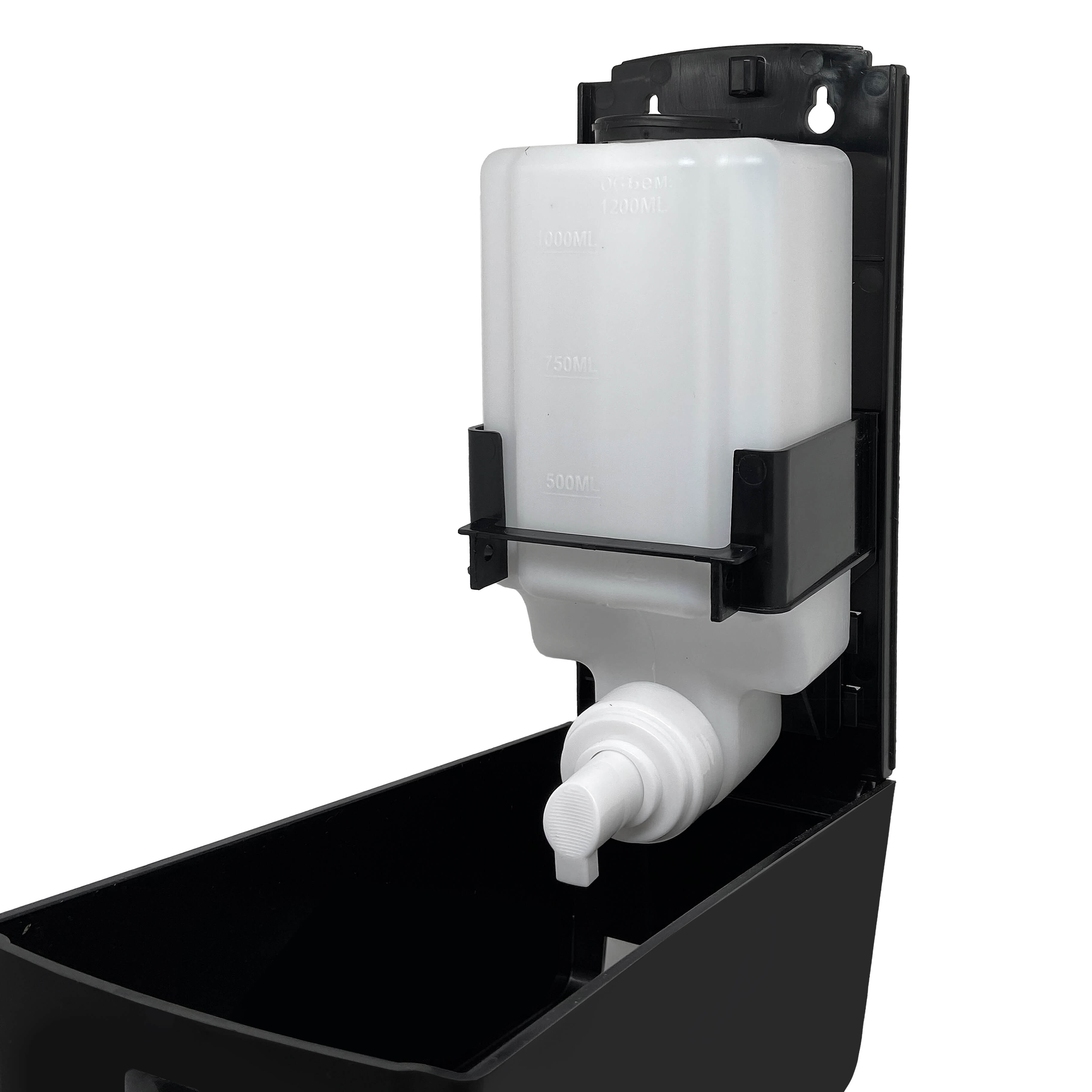Дозатор для жидкого мыла X12 нажимной 1,2л СТАНДАРТ, корпусные детали черные