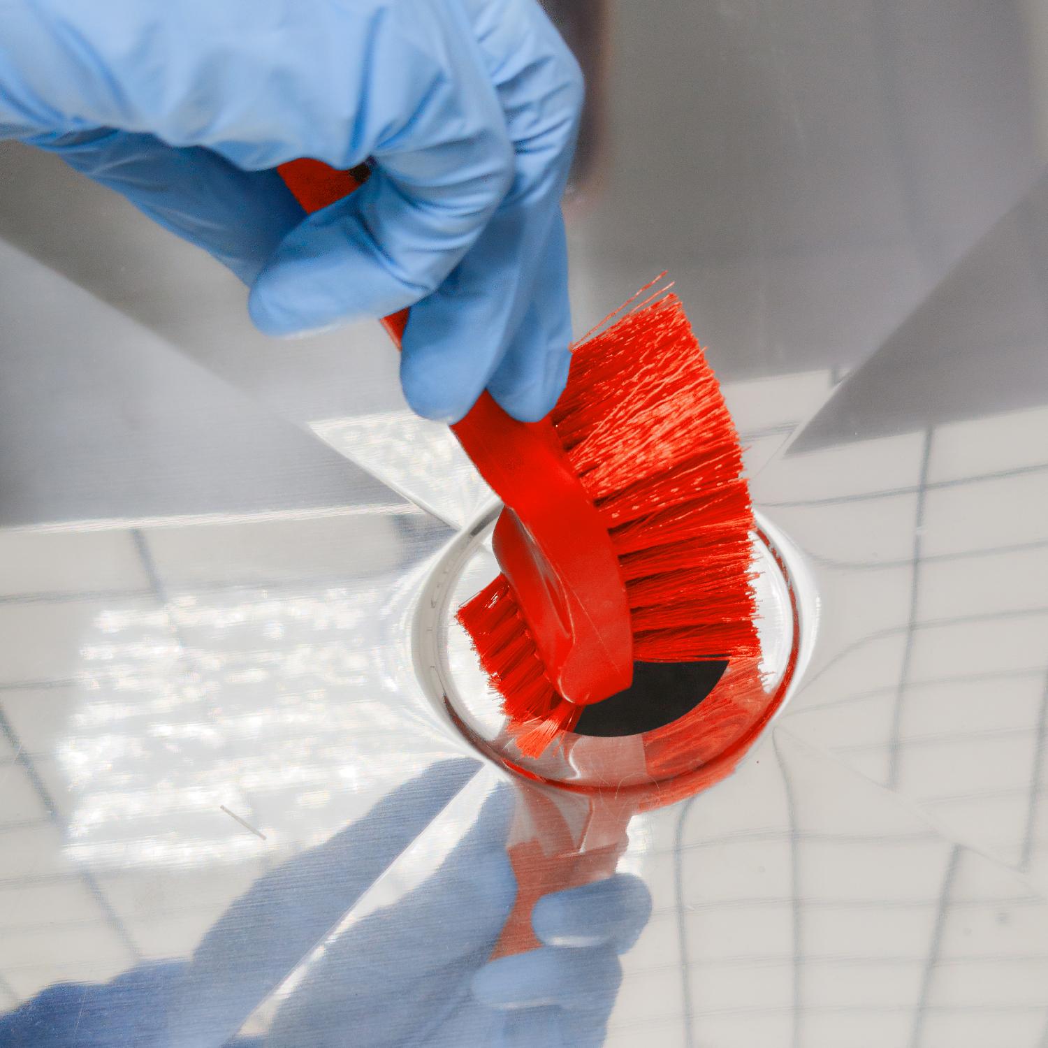 Щетка CONTROL POINT для мытья рабочих поверхностей 185 мм, красная 