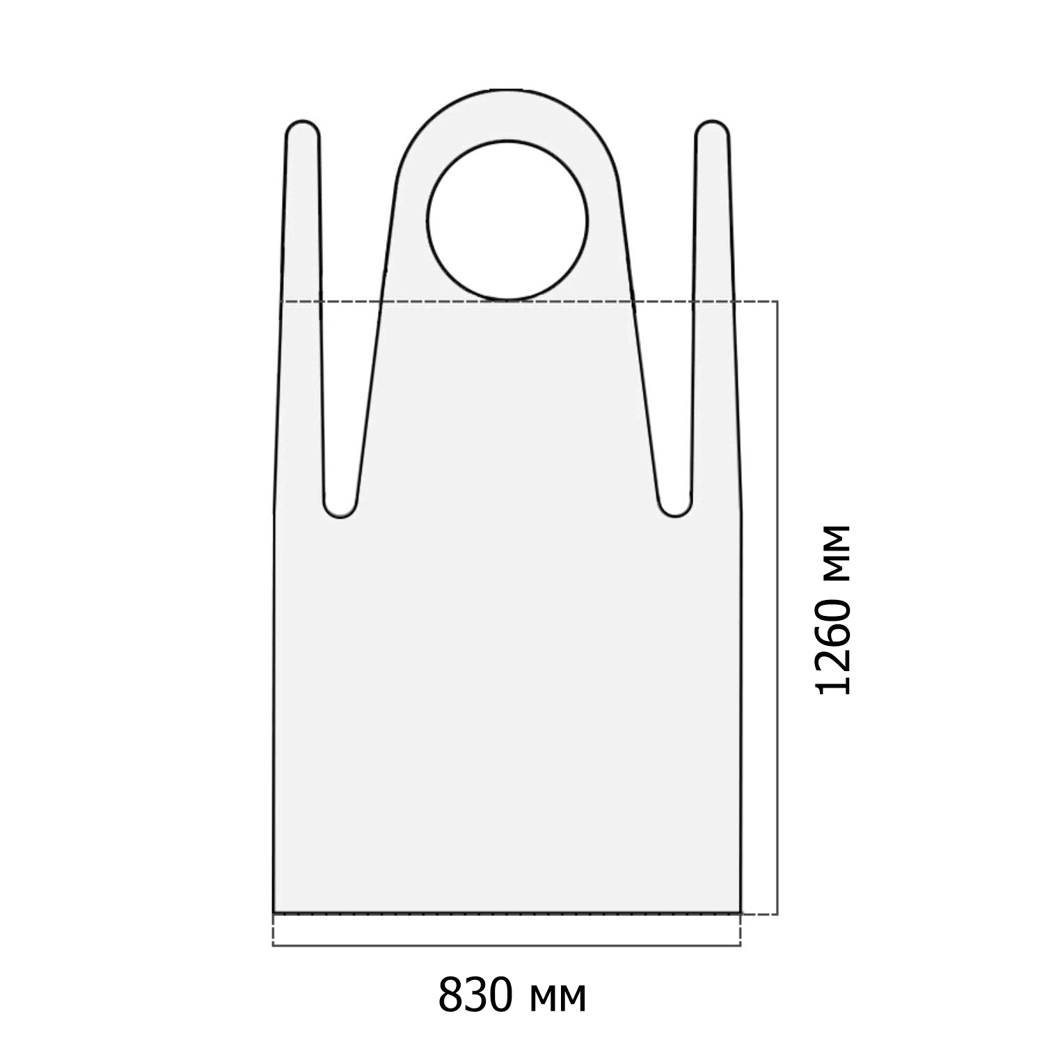 Фартук HACCPER Uretex 1500х830 мм, 150 мкм, белый