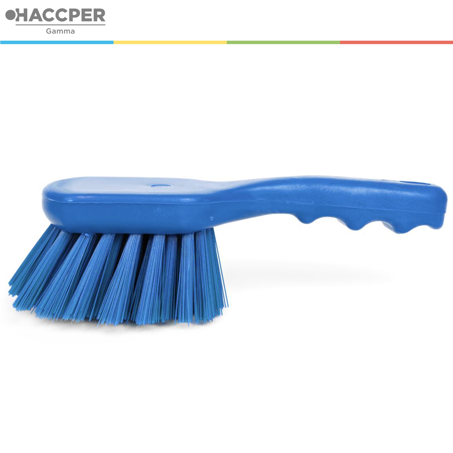 Щетка HACCPER с короткой ручкой для мытья и оттирки, жесткая, синяя