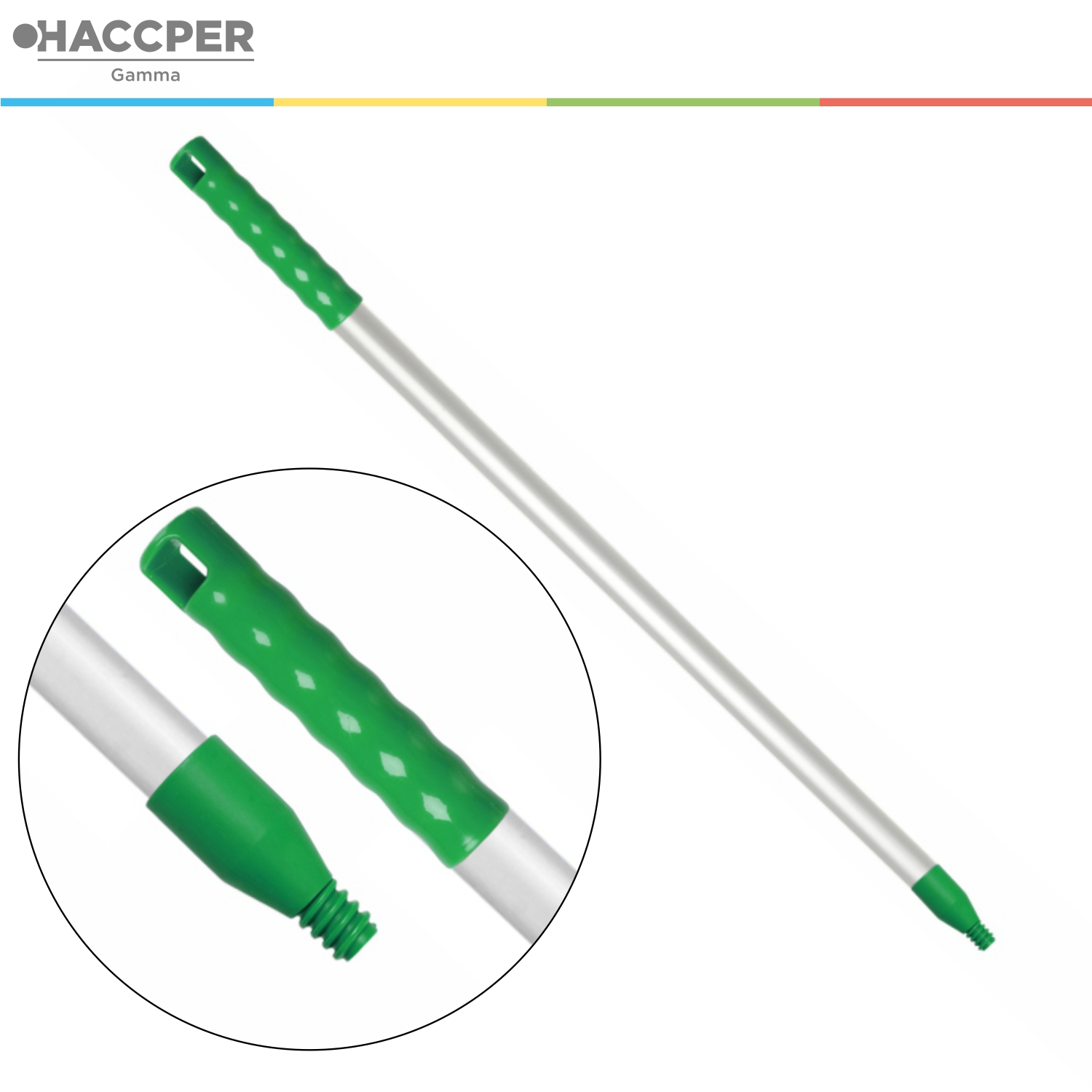 Рукоятка алюминиевая HACCPER Control Point, 750 мм, зеленый