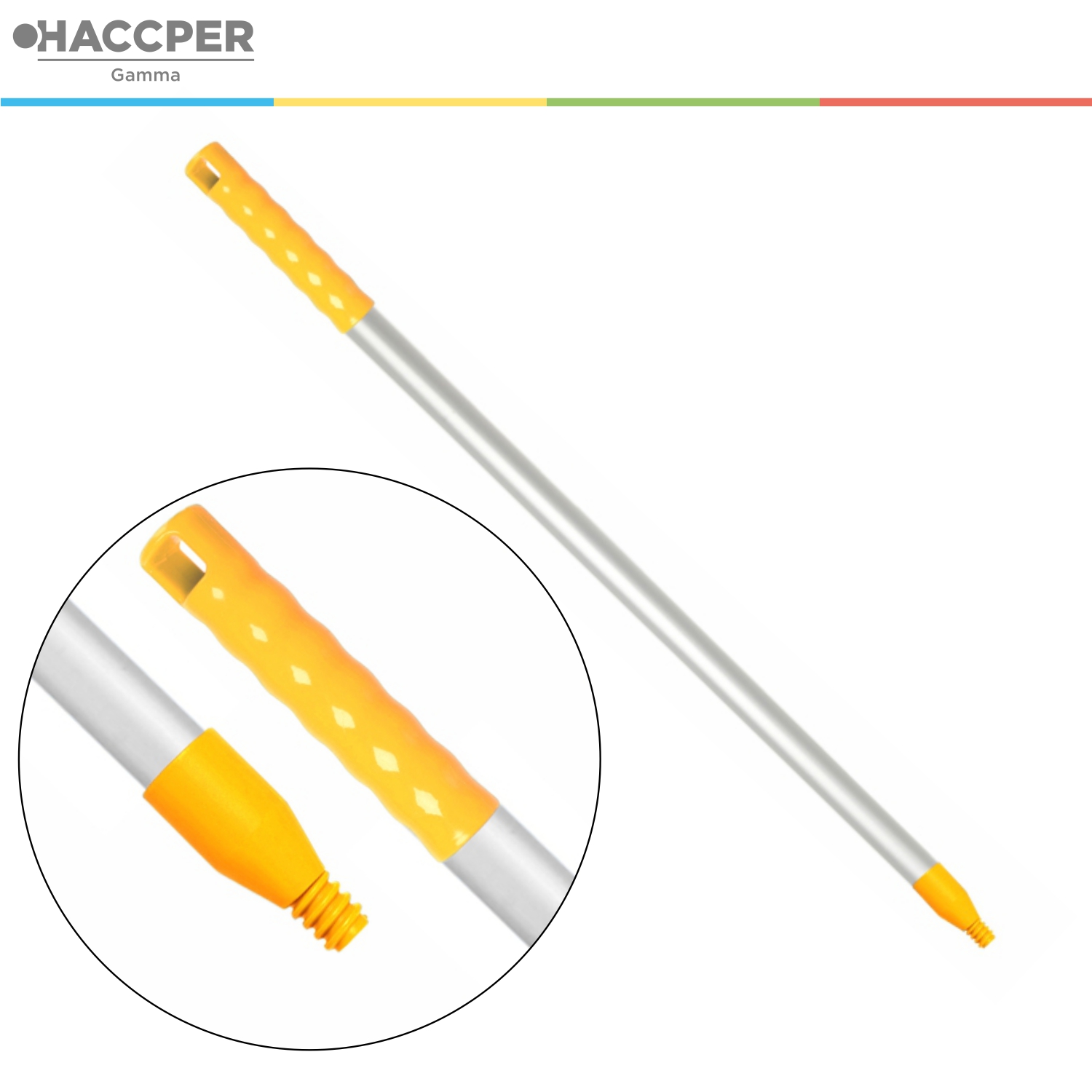 Рукоятка алюминиевая HACCPER Control Point, 750 мм, желтый