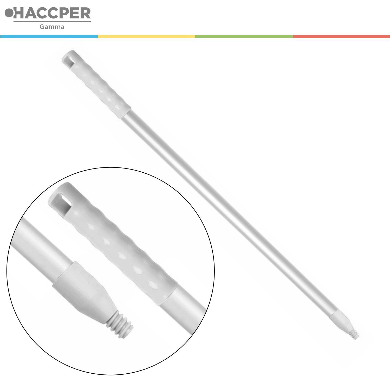 Рукоятка алюминиевая HACCPER Control Point, 750 мм, белый