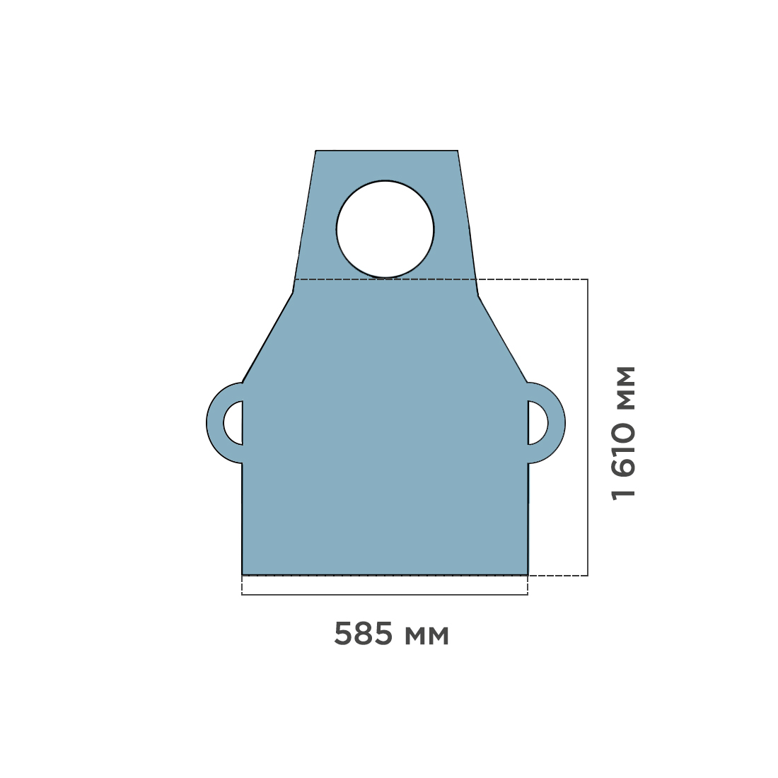Фартук HACCPER Shielex дополнит. защиты (двусторонний), 850х740 мм, 500 мкм, синий/белый