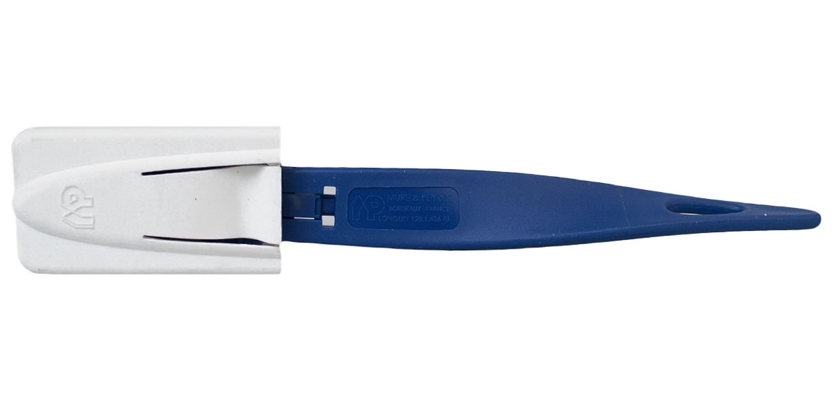 Нож пекарский Mure&Peyrot LONGUET металлодетектируемый со сменным лезвием и колпачком, синий