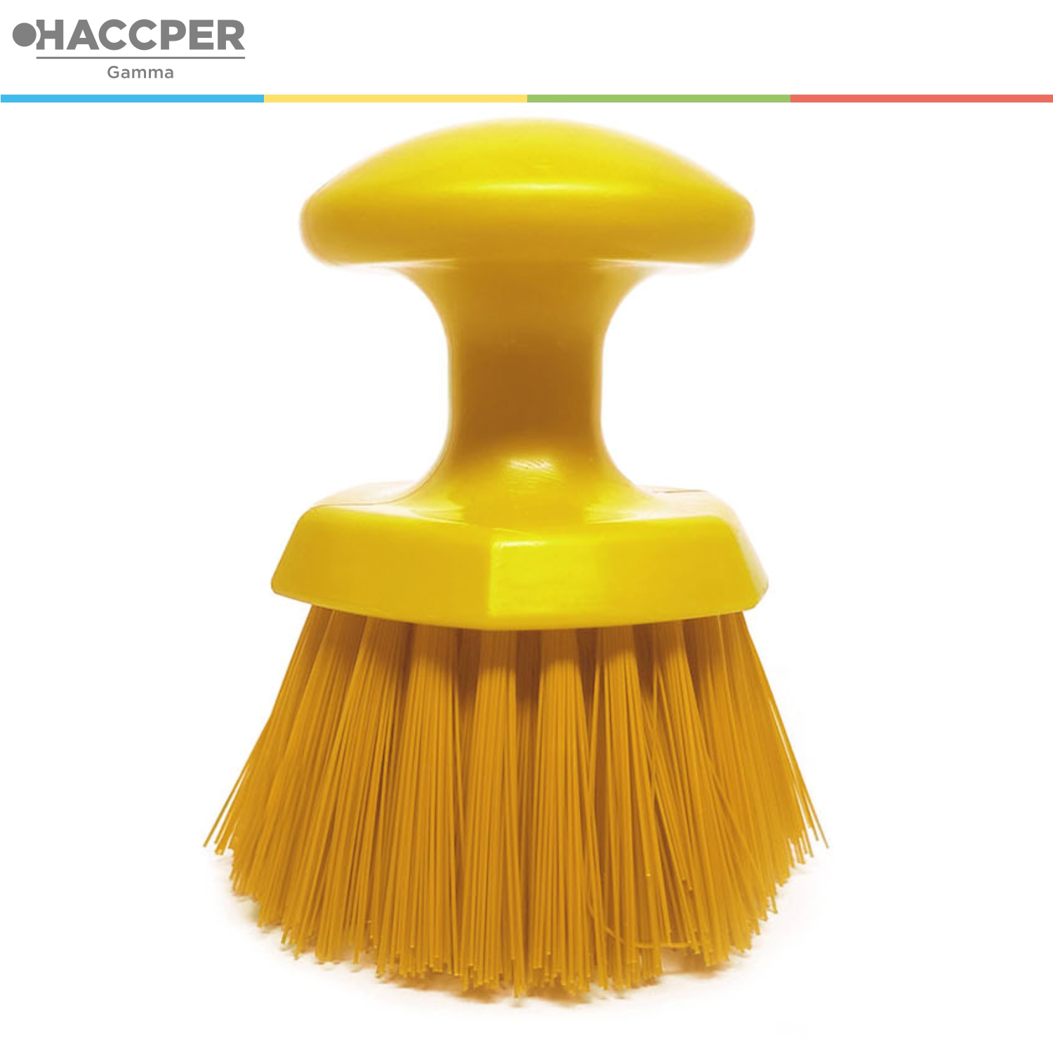 Щетка HACCPER ручная круглая, средней жесткости, желтая
