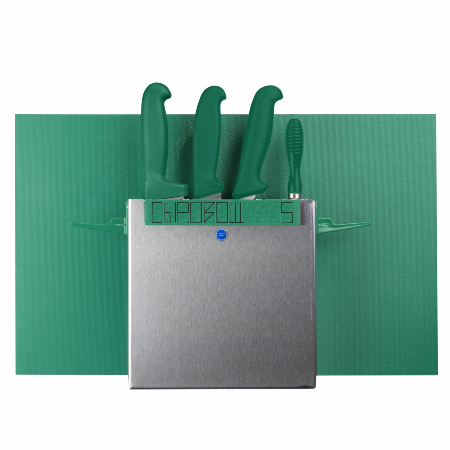 Система хранения досок и ножей CONTROL POINT Index Chef нержавеющая сталь, пластик, зеленая