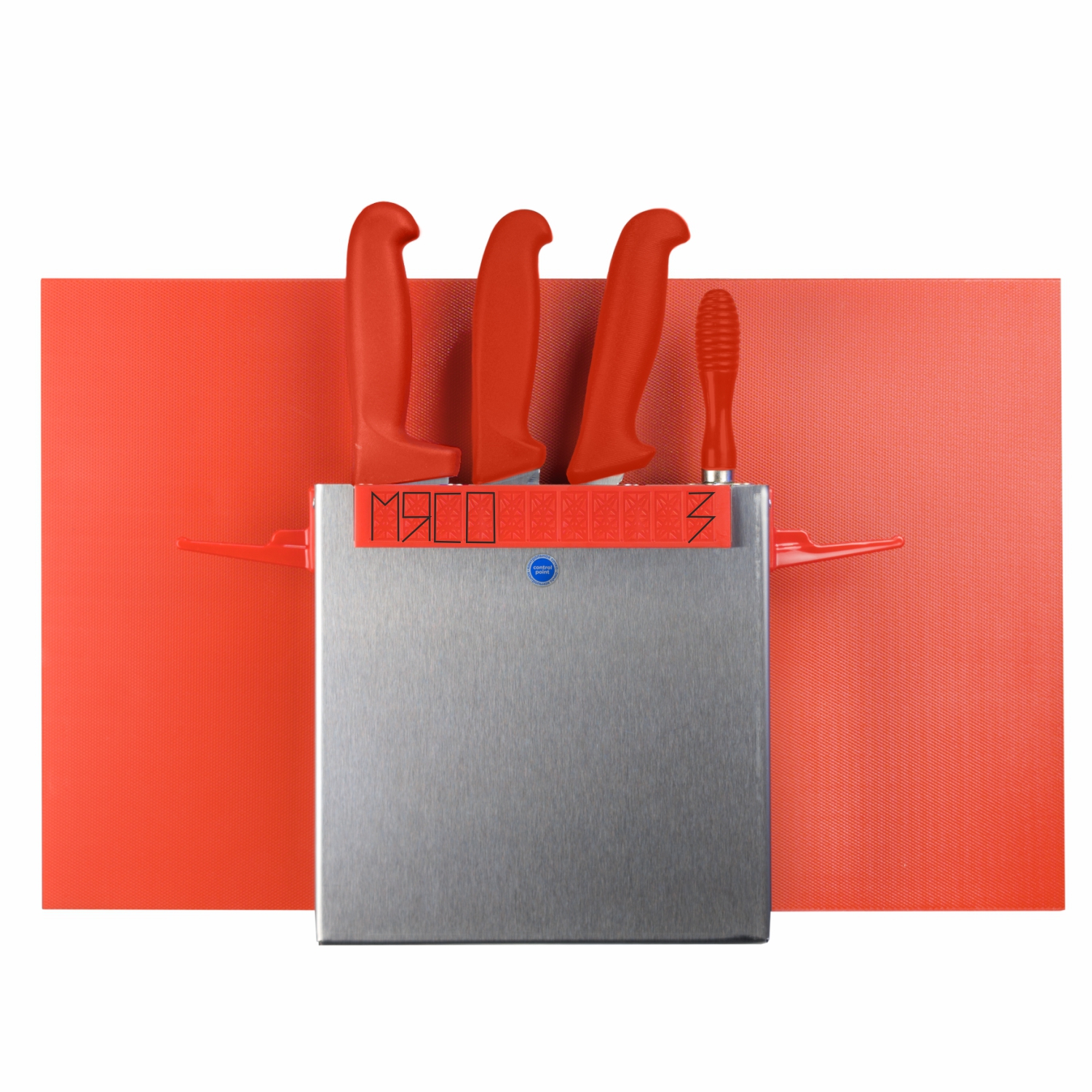 Система хранения досок и ножей CONTROL POINT Index Chef нержавеющая сталь, пластик, красная