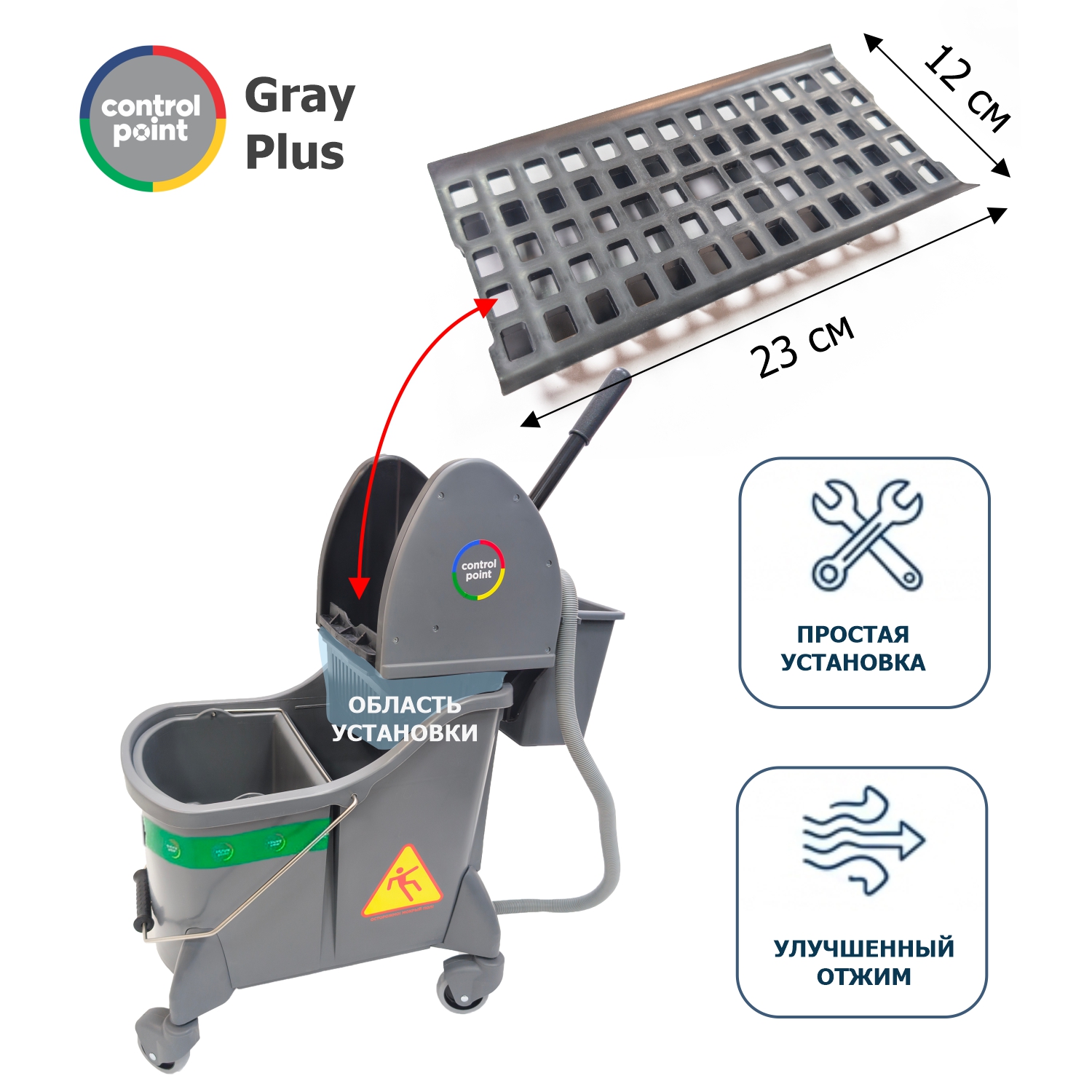 Вставка CONTROL POINT Gray Plus в отжим для мопов