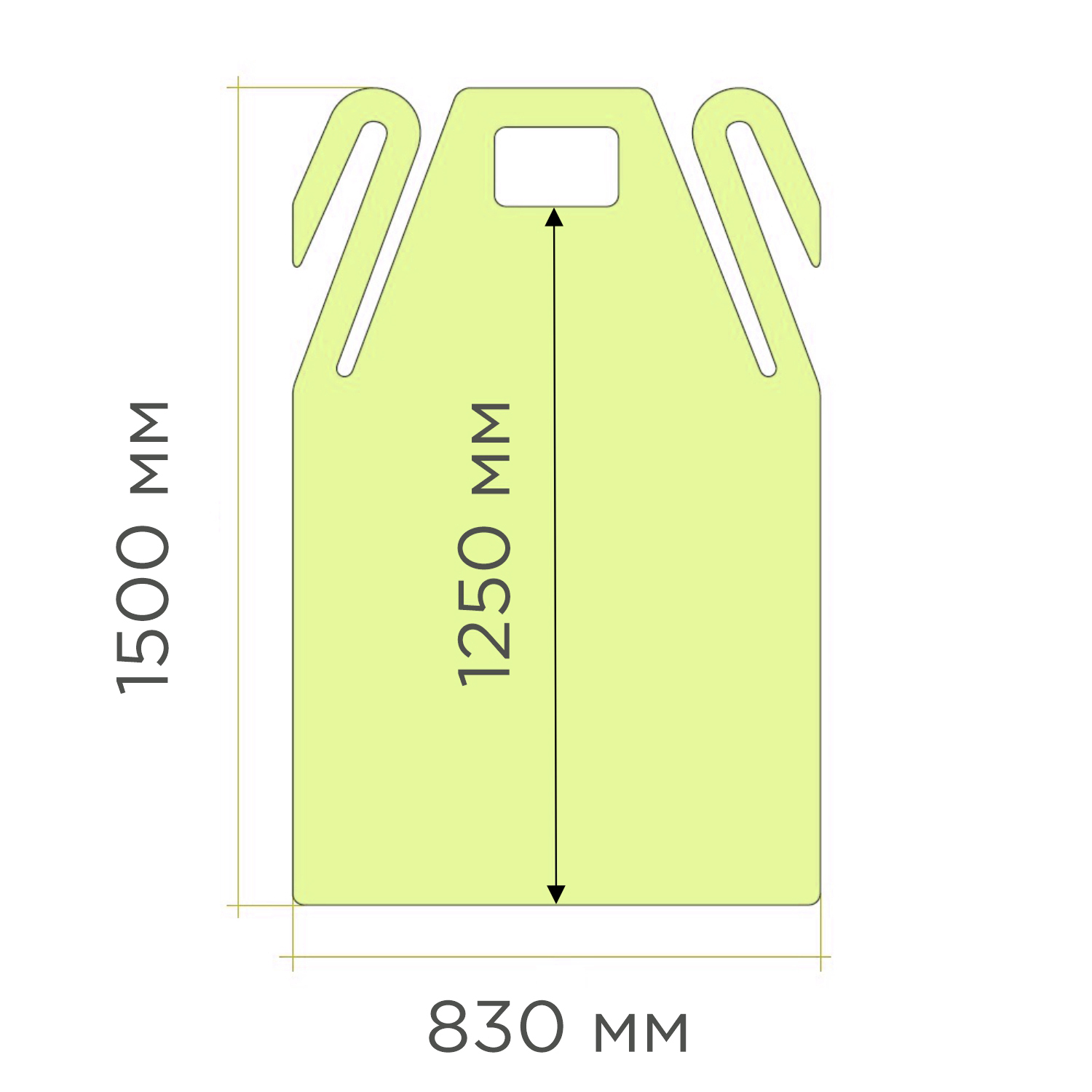 Фартук HACCPER Evatex 1500х830 мм, 100 мкм, желтый