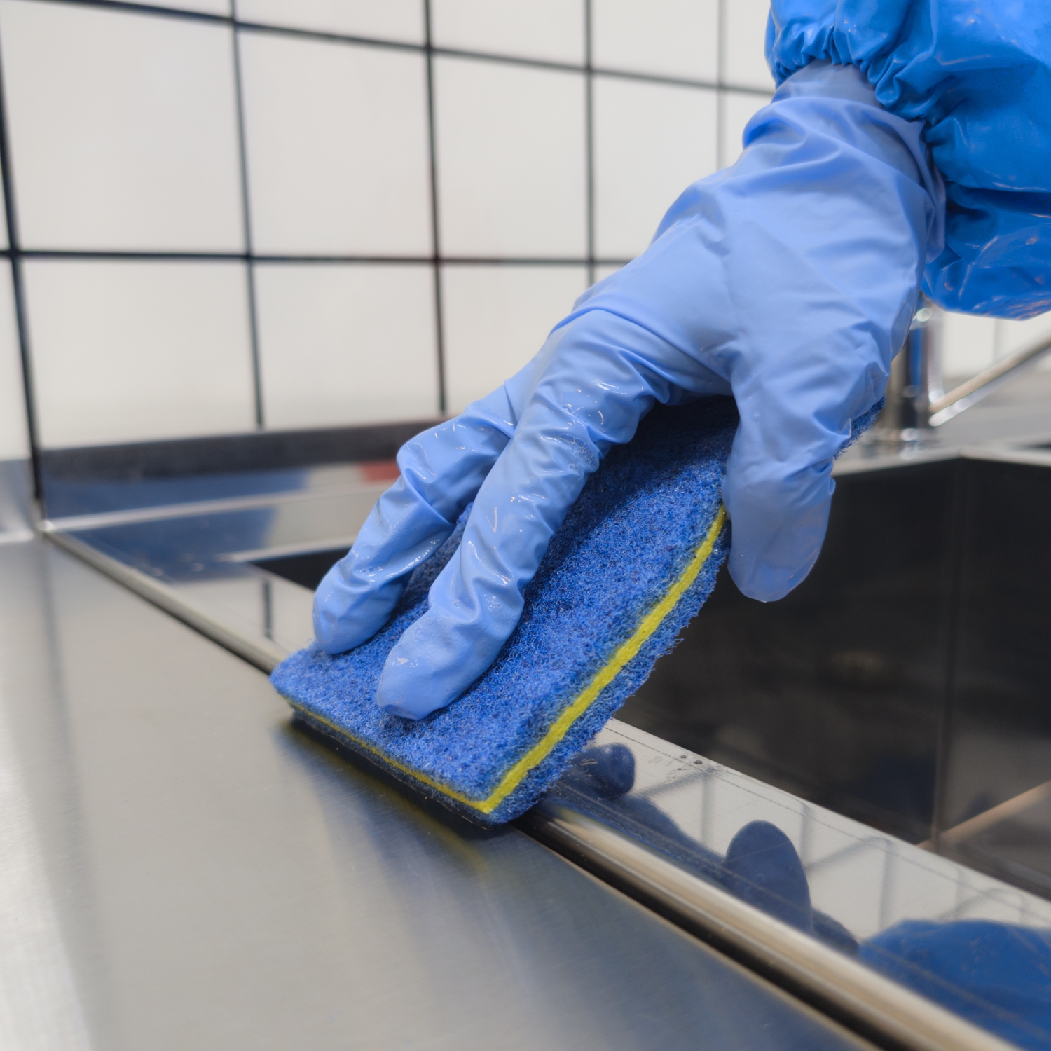 Сэндвич-пад HACCPER NoBrush, 130х85х15 мм, 5 шт/уп, синий/желтый