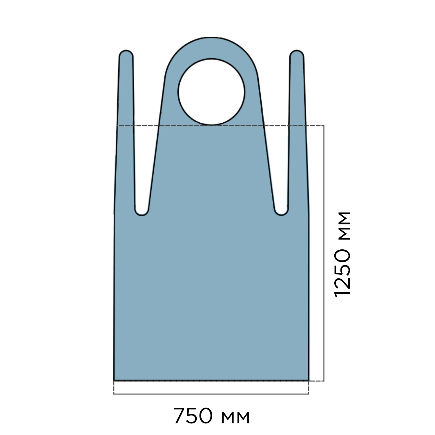 Фартук HACCPER Polytex одноразовый в рулоне 1250x750 мм, 20 мкм, голубой