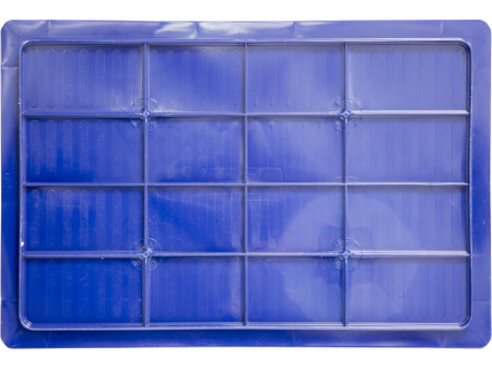 Ящик пищевой, 600х400х250 мм, сплошной, с закрытыми ручками, синий