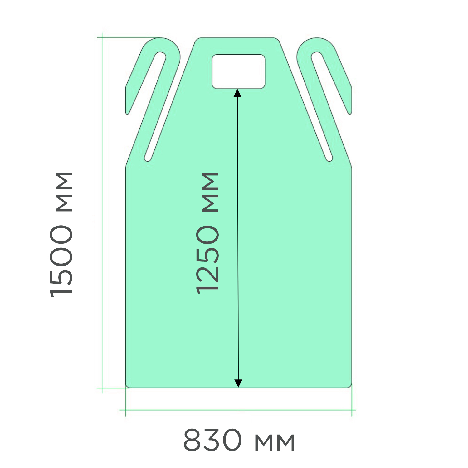 Фартук HACCPER Evatex 1500х830 мм, 100 мкм, зеленый
