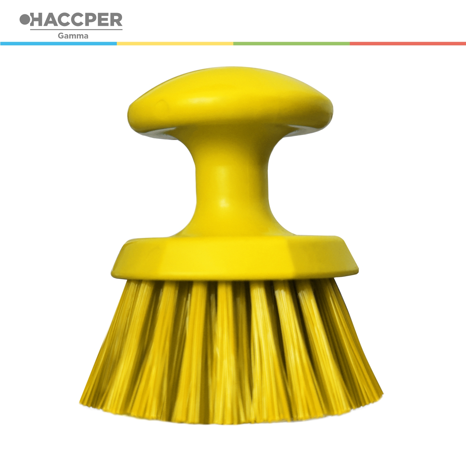 Щетка HACCPER ручная круглая, средней жесткости, желтая