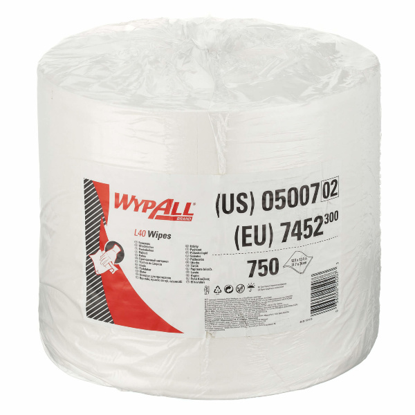 Бумажный протирочный материал WYPALL L40, в рулоне, белый