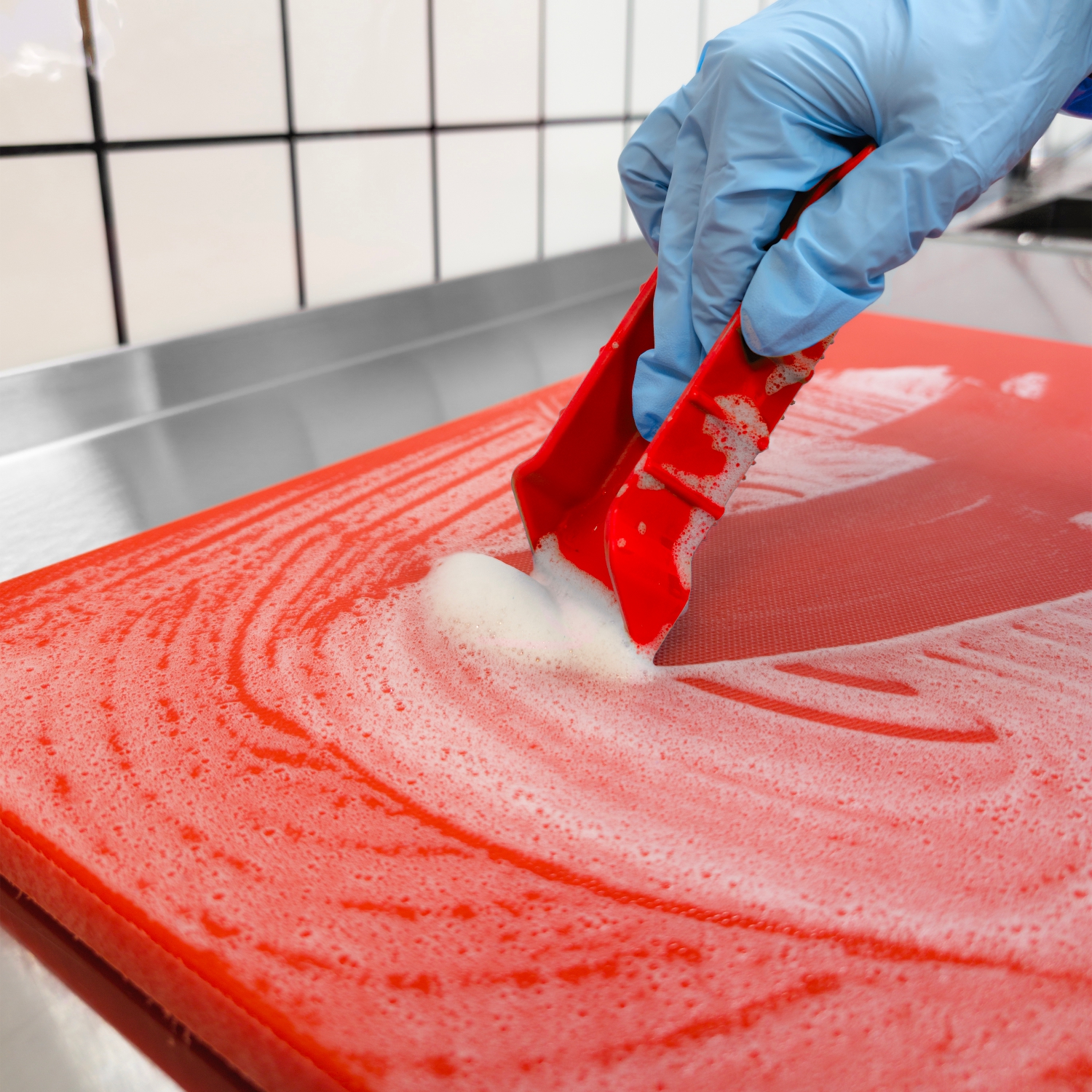 Щетка Squid Brush (Сквид Браш) HACCPER для досок и раб. поверхностей 160 мм, красная