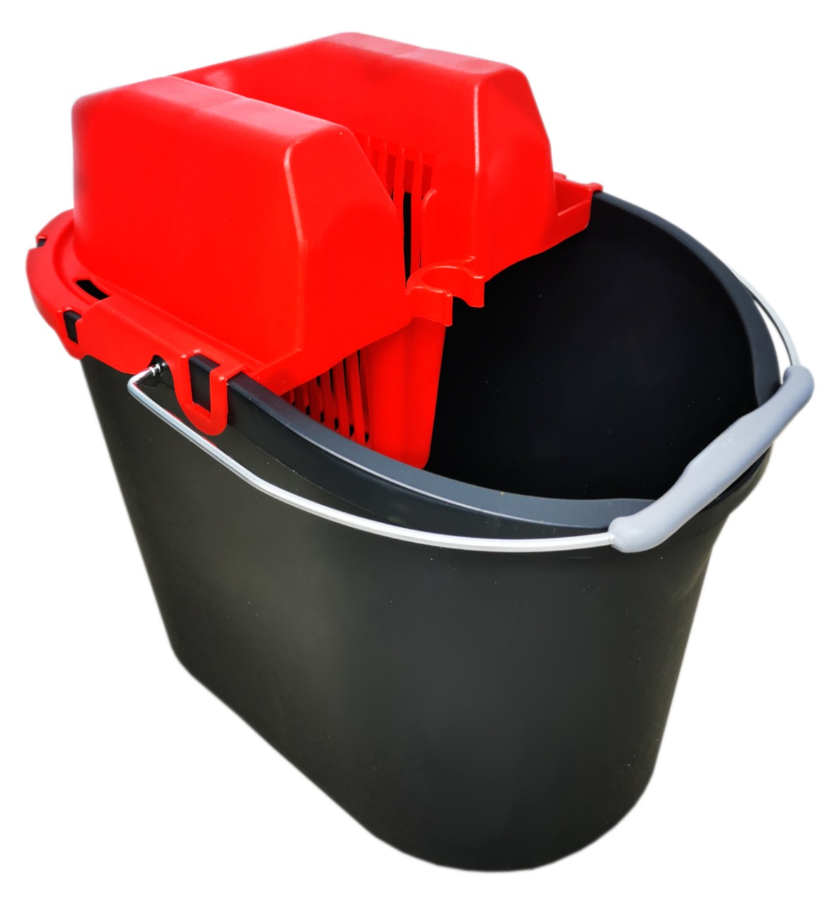 Уборочный комплект РосМоп для ручной мойки пола, ведро+бесконтактный отжим +флаундер, красный