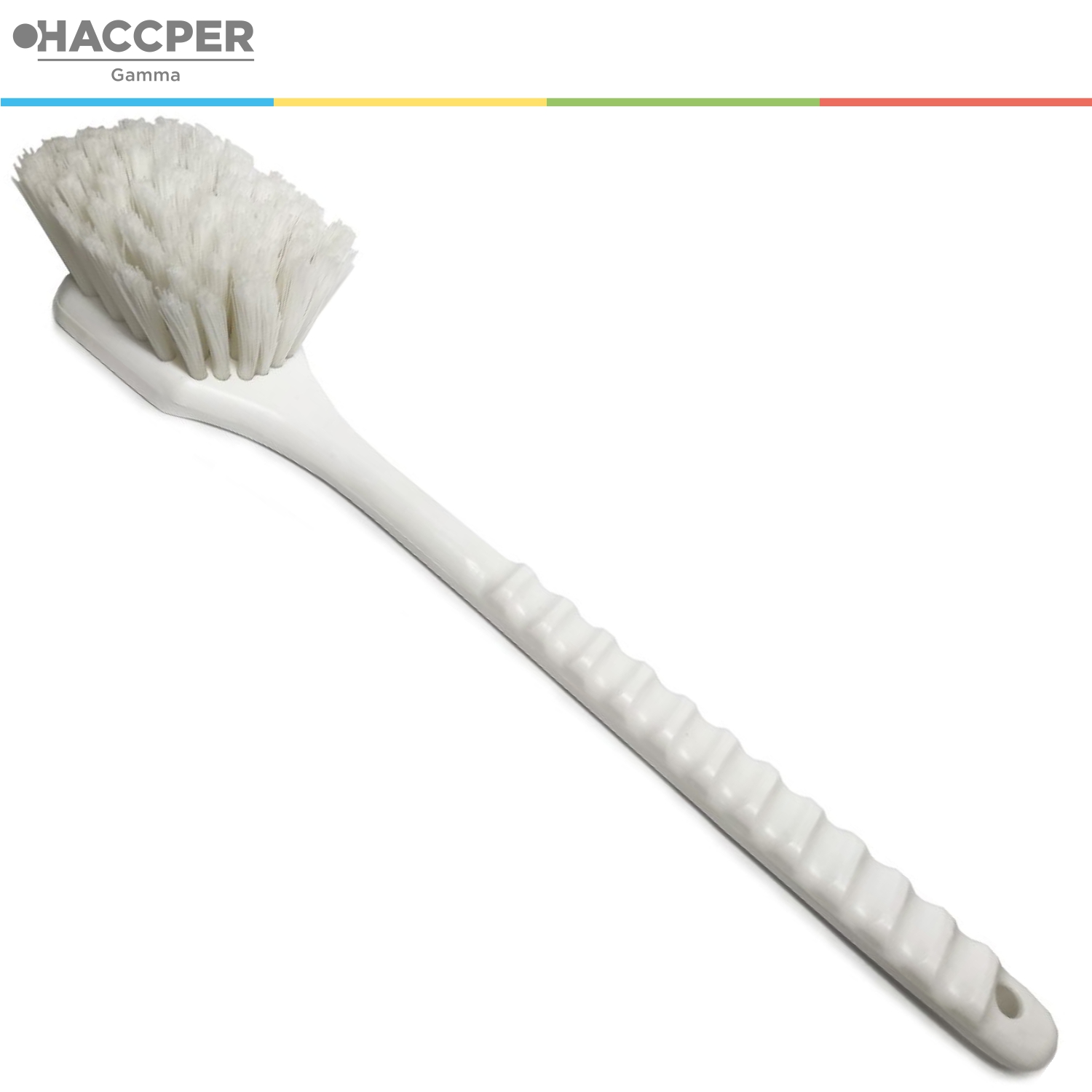 Щетка HACCPER с длинной ручкой, для мытья и оттирки, жесткая, 500 мм, белая