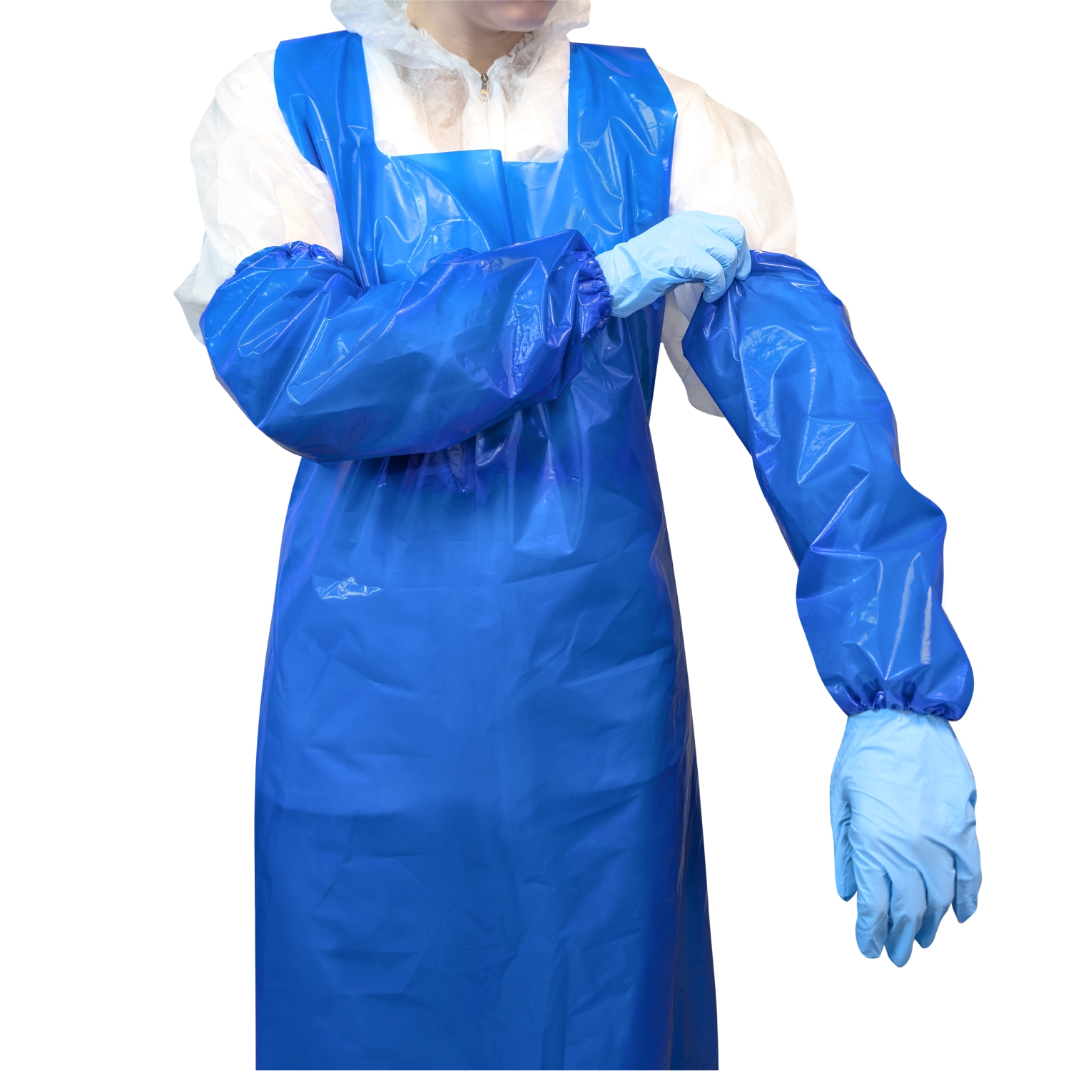 Фартук HACCPER Evalux многоразовый, 1500х830 мм, 100 мкм, синий, 30 шт/кор