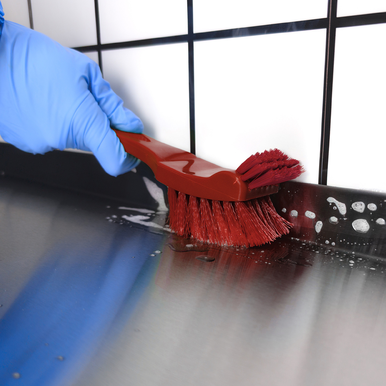 Щетка CONTROL POINT для мытья рабочих поверхностей 185 мм, красная 