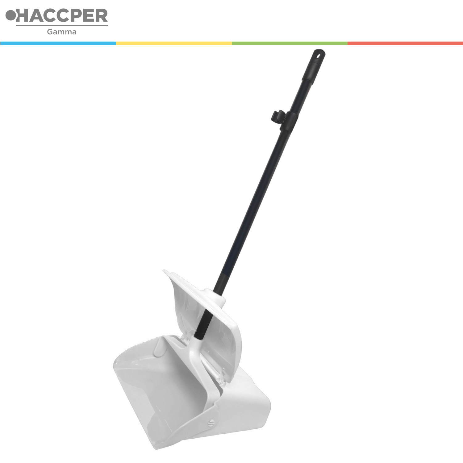 Совок-ловушка HACCPER с крышкой и фиксатором щетки, белый