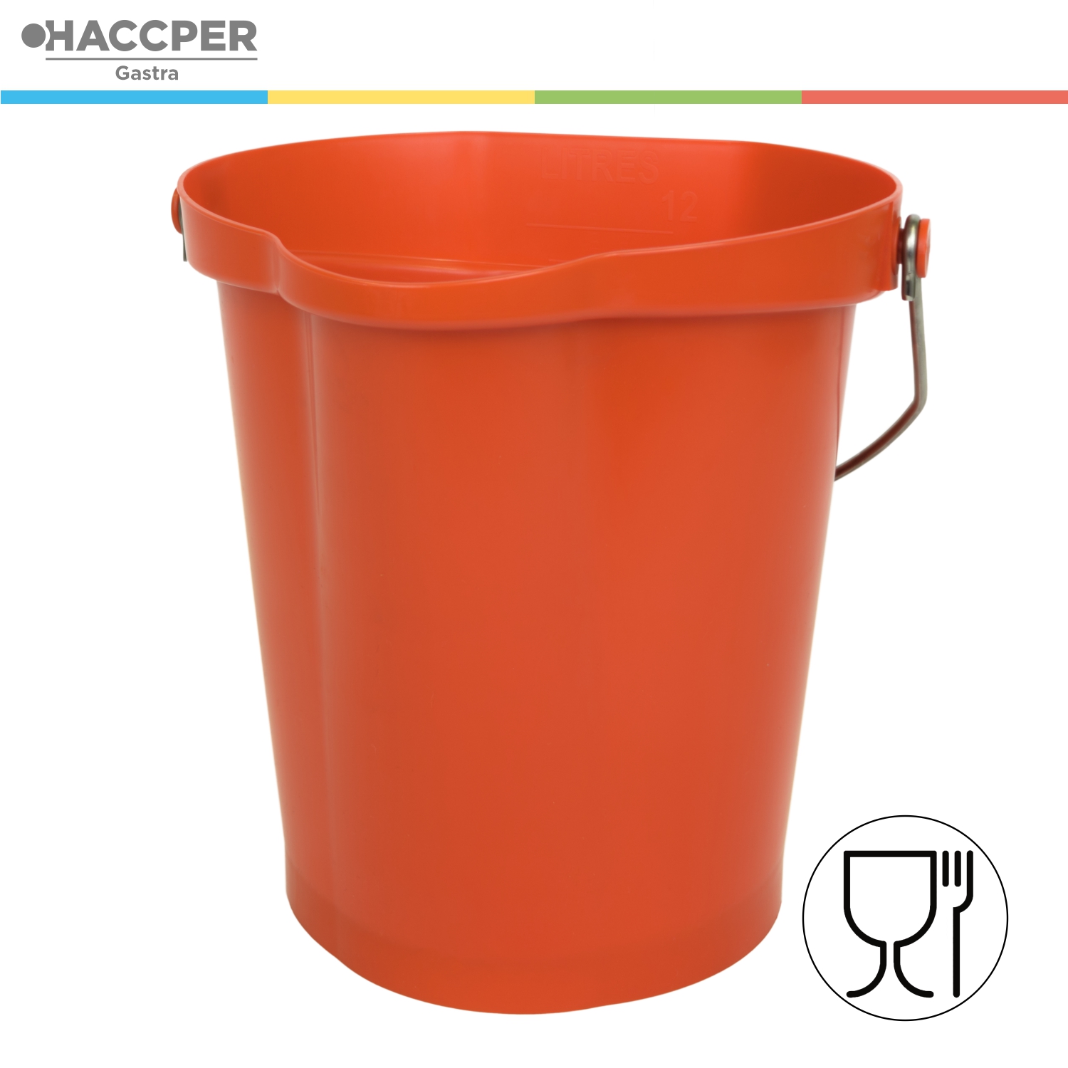 Ведро HACCPER Gastra для переноса и хранения продуктов, 12л, красное