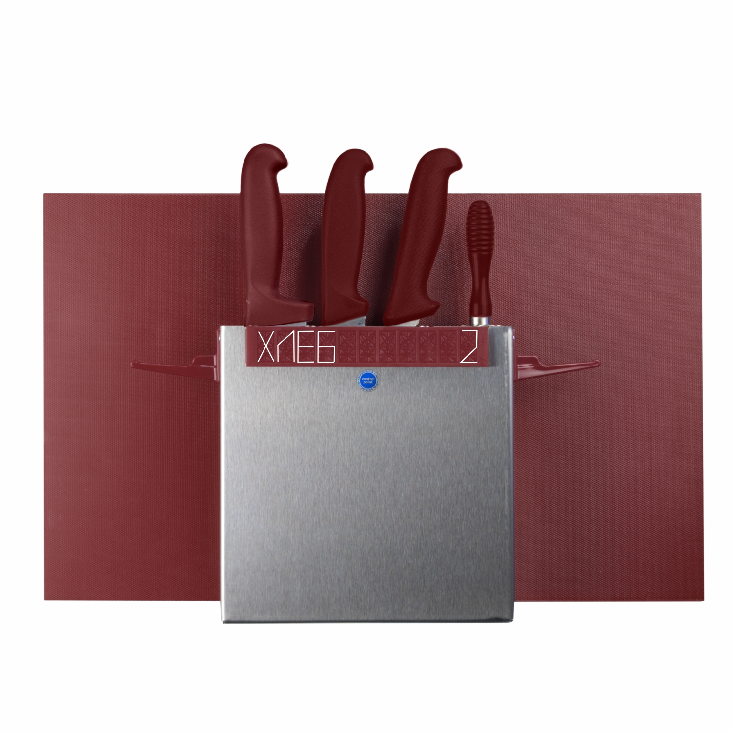 Система хранения досок и ножей CONTROL POINT Index Chef нержавеющая сталь, пластик, коричневая