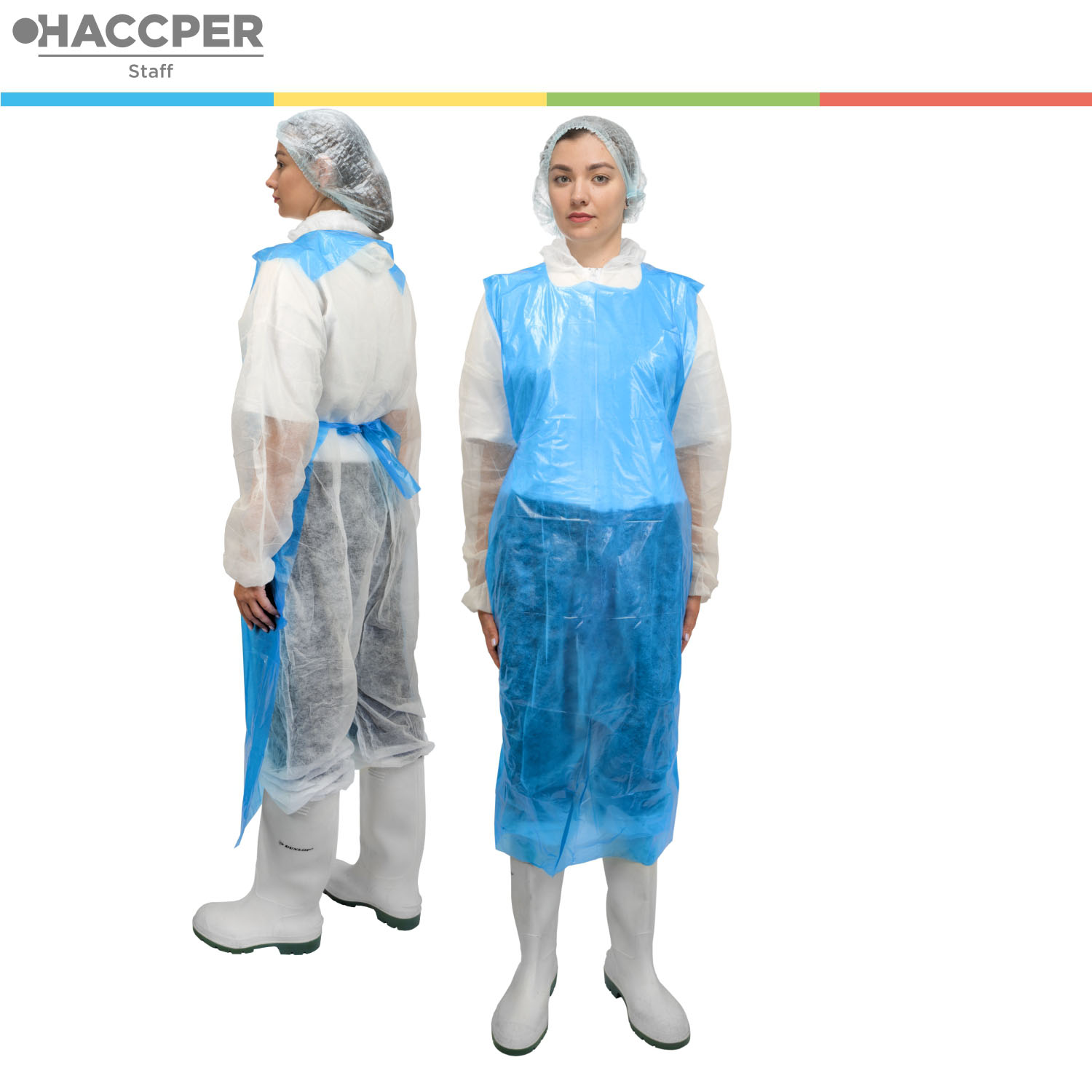 Фартук HACCPER Polytex одноразовый в рулоне 1400x750 мм, 20 мкм, голубой