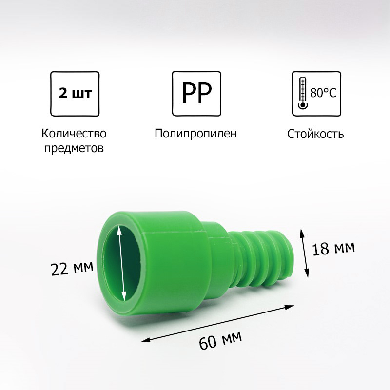 Переходник для рукояток HACCPER Европа-Америка, зеленый