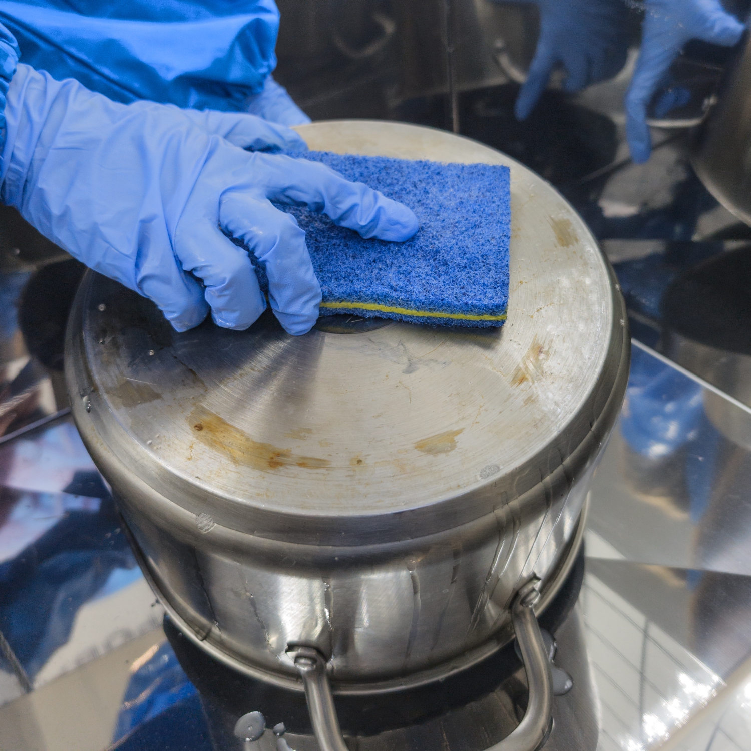 Сэндвич-пад HACCPER NoBrush, 130х85х15 мм, 5 шт/уп, синий/желтый