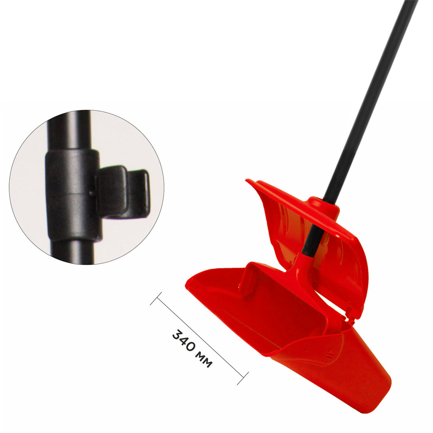 Совок-ловушка HACCPER с крышкой и фиксатором щетки, красный