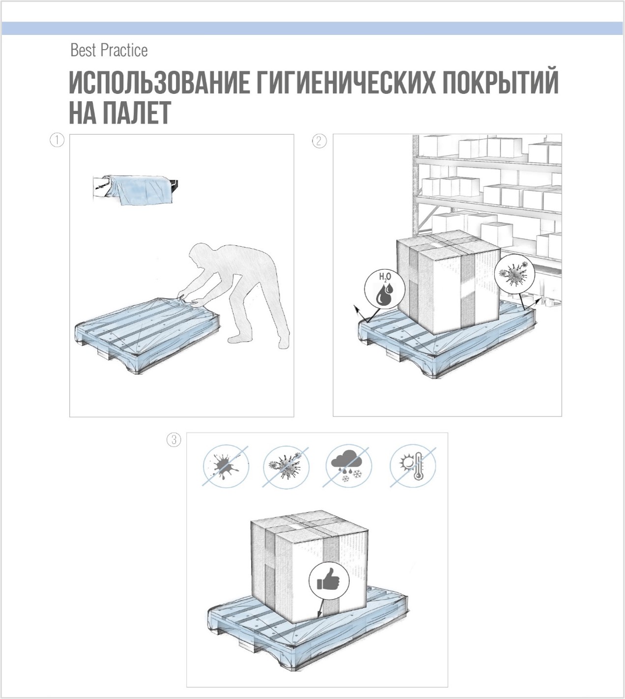 Покрытие HACCPER Keepsa для паллет 1200x800 мм, 15 мкм, 500 шт/кор