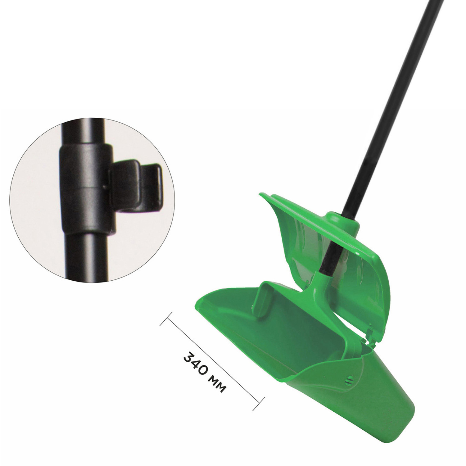 Совок-ловушка HACCPER с крышкой и фиксатором щетки, зеленый