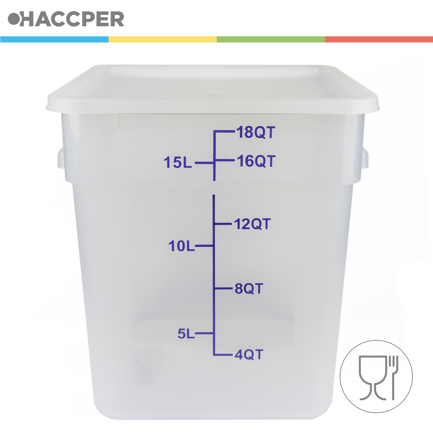 Пищевой контейнер HACCPER Gastra квадратный, с крышкой, 18 л