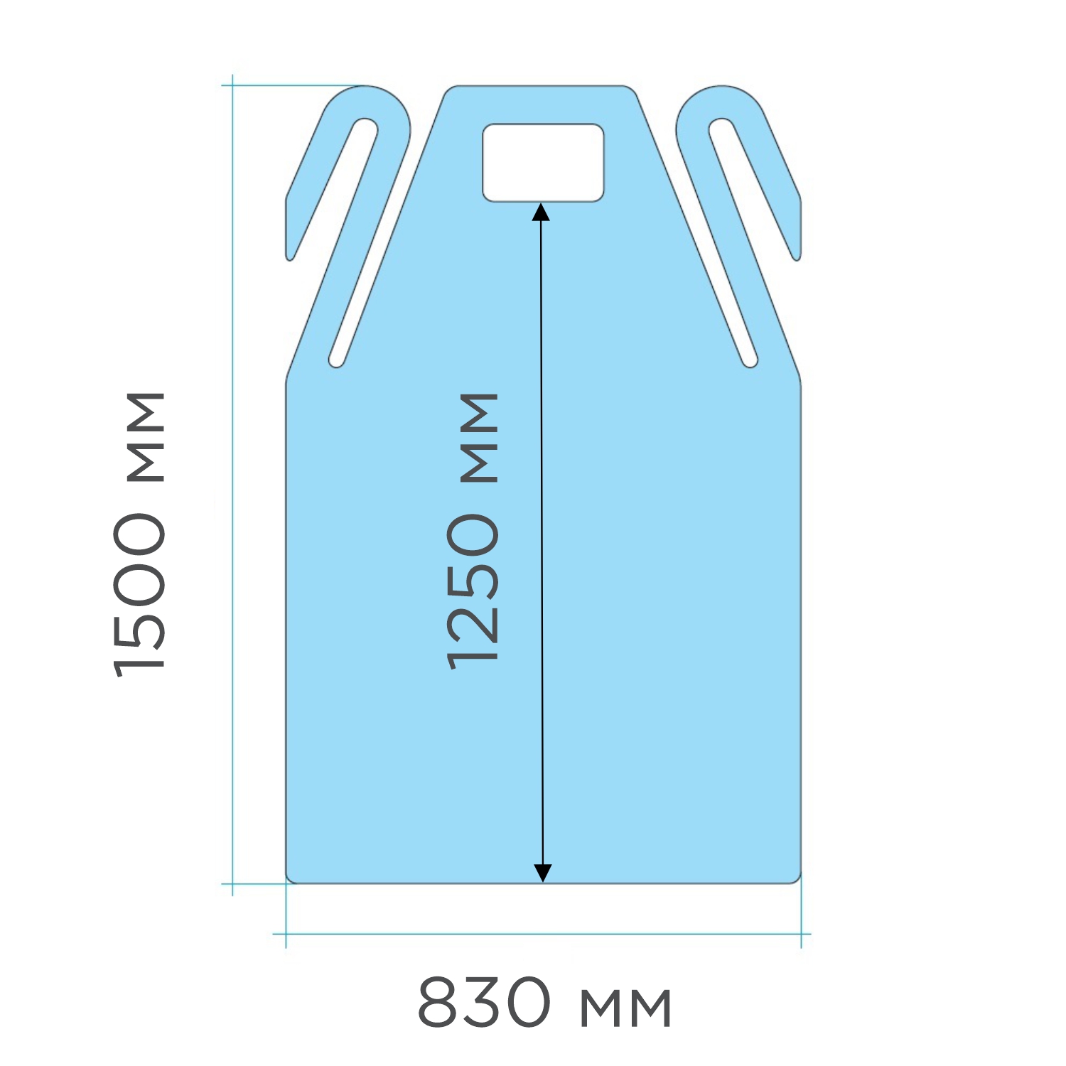 Фартук HACCPER Evalux многоразовый, 1500х830 мм, 100 мкм, синий, 30 шт/кор