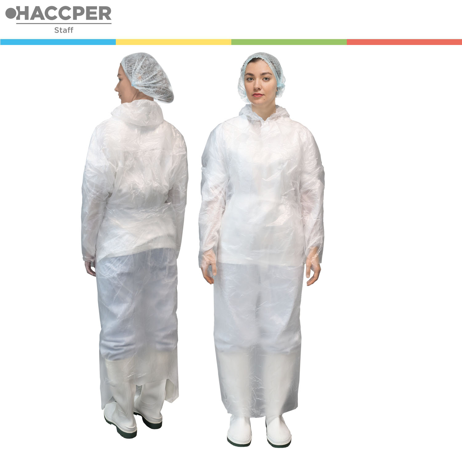 Фартук HACCPER Polytex с рукавами одноразовый в пластах 2014х1270мм, 20 мкм, белый, 200 шт/короб