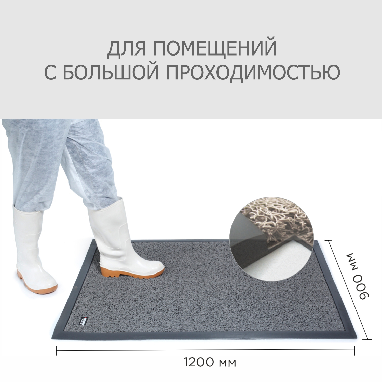 Мат дезинфекционный HACCPER Dezmatta 1200х900, серый