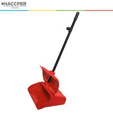 Совок-ловушка HACCPER с крышкой и фиксатором щетки, красный