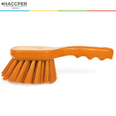 Щетка HACCPER с короткой ручкой для мытья и оттирки, жесткая, оранжевая